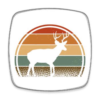 Cerf - Magnet carré - blanc - Devant