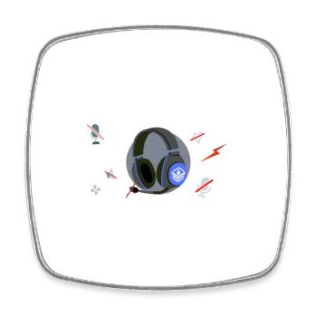 Mic On Eating Reminder Graphic - Square fridge magnet - white - Front