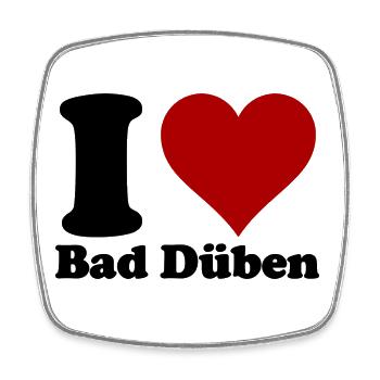 I Love Bad Düben - Viereckiger Kühlschrankmagnet - Weiß - Vorne