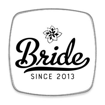 Bride since 2013 - Square fridge magnet - white - Front