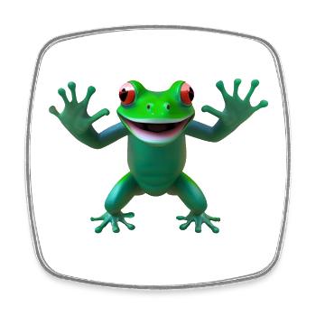 Frog standing free - Square fridge magnet - white - Front