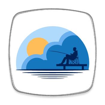 fishing, fishing enthusiast, angling - Square fridge magnet - white - Front