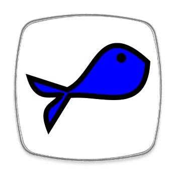 SARDINE. FISH. APRIL FOOL. EASTER. SEA - Square fridge magnet - white - Front