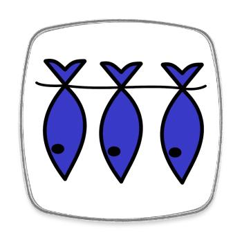 SARDINE. FISCH. APRILSCHERZ. OSTERN. MEER - Viereckiger Kühlschrankmagnet - Weiß - Vorne