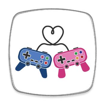 Gaming Gamer Paar Männer Frauen Valentinstag - Viereckiger Kühlschrankmagnet - Weiß - Vorne