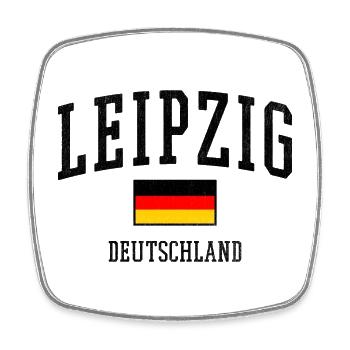 Leipzig Germany Design with flag - Square fridge magnet - white - Front