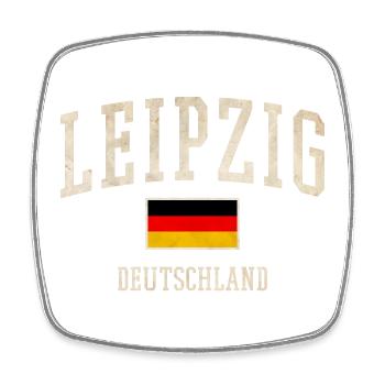 Leipzig Deutschland Flaggenlook - Viereckiger Kühlschrankmagnet - Weiß - Vorne