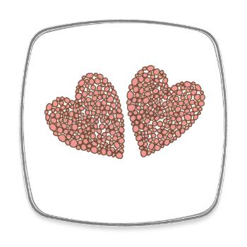 Double Hearts Style - Magnet carré - blanc - Devant