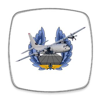 C-130 - Viereckiger Kühlschrankmagnet - Weiß - Vorne