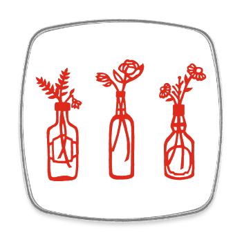 Nature in a bottle (red) - Square fridge magnet - white - Front