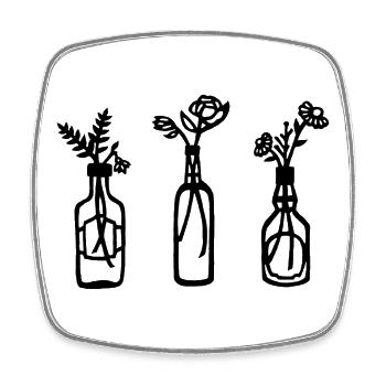 Nature in a bottle (black) - Square fridge magnet - white - Front