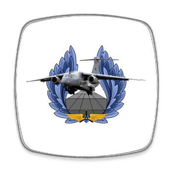 C-390 - Viereckiger Kühlschrankmagnet - Weiß - Vorne