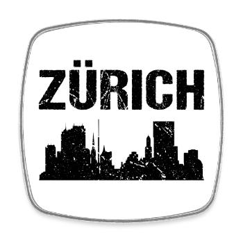 Zürich Skyline Stadt - Viereckiger Kühlschrankmagnet - Weiß - Vorne
