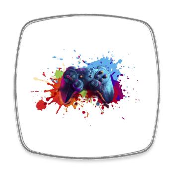 Gamepad Splash Gamer Geschenk Zocker zocken - Viereckiger Kühlschrankmagnet - Weiß - Vorne