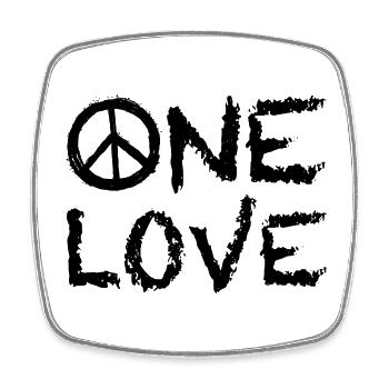 One Love Peace - Square fridge magnet - white - Front