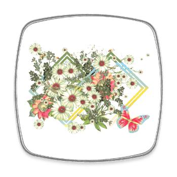 Fleurs Fleurs - Magnet carré - blanc - Devant