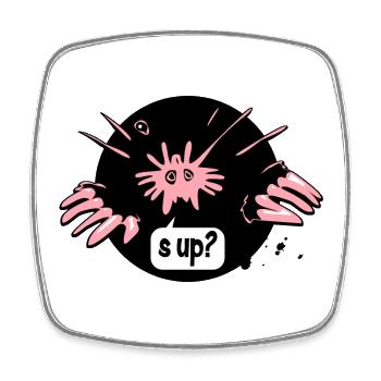 s up? - Sternmull - Earth Day - Maulwurf - comic - Viereckiger Kühlschrankmagnet - Weiß - Vorne