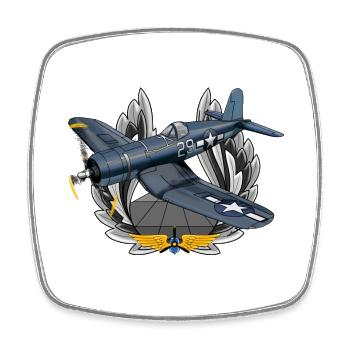 F4U Corsair - Viereckiger Kühlschrankmagnet - Weiß - Vorne