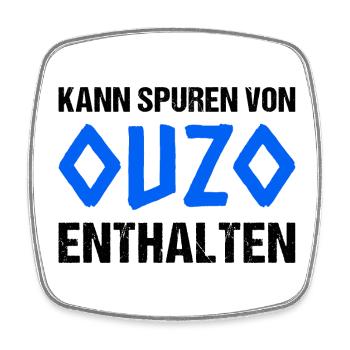 Kann Spuren Von Ouzo Enthalten - Viereckiger Kühlschrankmagnet - Weiß - Vorne