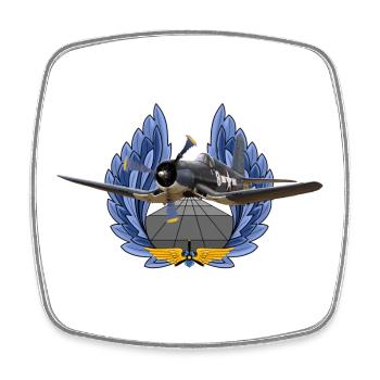 F4U Corsair - Viereckiger Kühlschrankmagnet - Weiß - Vorne