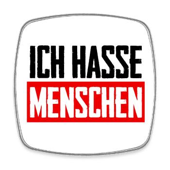Ich hasse Menschen - Viereckiger Kühlschrankmagnet - Weiß - Vorne