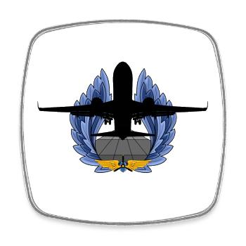 Passagierflugzeug - Viereckiger Kühlschrankmagnet - Weiß - Vorne