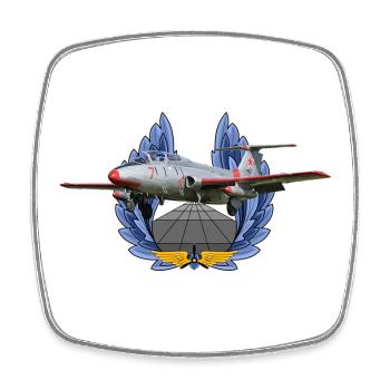 L-29 - Viereckiger Kühlschrankmagnet - Weiß - Vorne