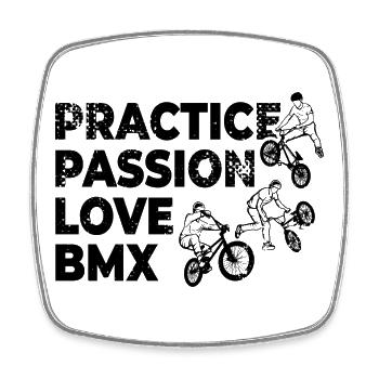 Pratiquer Passion Amour BMX - Magnet carré - blanc - Devant