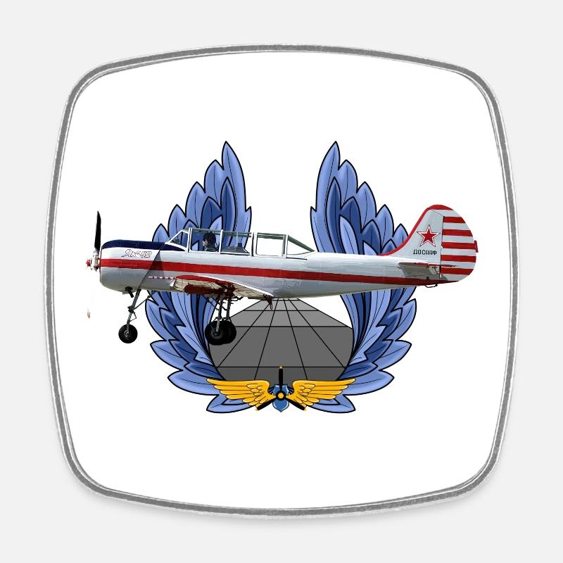 Yak-52 - Viereckiger Kühlschrankmagnet - Weiß