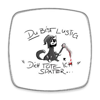 Schattenhafter Grim Reaper mit Sensenmotiv - Viereckiger Kühlschrankmagnet - Weiß - Vorne