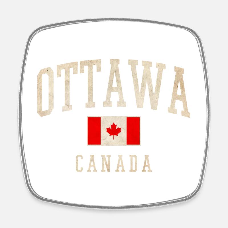 Conception du drapeau d’Ottawa Canada - Magnet carré - blanc