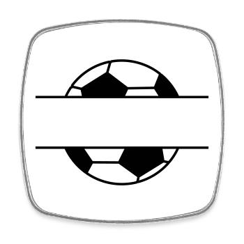 Fußball Namensschild mit Wunschname - Viereckiger Kühlschrankmagnet - Weiß - Vorne