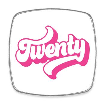 Twenty 20th Birthday For Women 20 Years Old - Square fridge magnet - white - Front