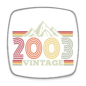 2003 Anniversaire Randonnée Montagne - Magnet carré - blanc - Devant