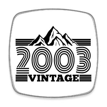 2003 Anniversaire Randonnée Montagnes - Magnet carré - blanc - Devant