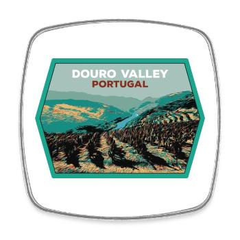 Douro Valley Shield, Portugal Illustration - Square fridge magnet - white - Front
