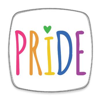 Fierté LGBTQ+ - Magnet carré - blanc - Devant
