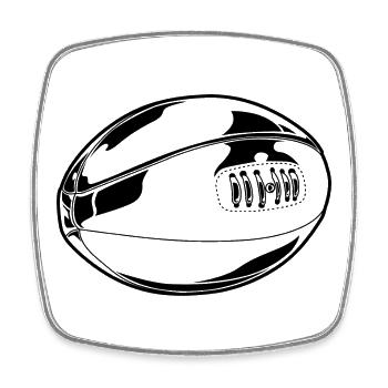 Rugby Ball Sketch - Square fridge magnet - white - Front