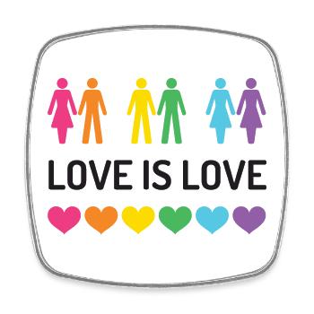 Mois de la fierté LGBT - Love is Love - Magnet carré - blanc - Devant