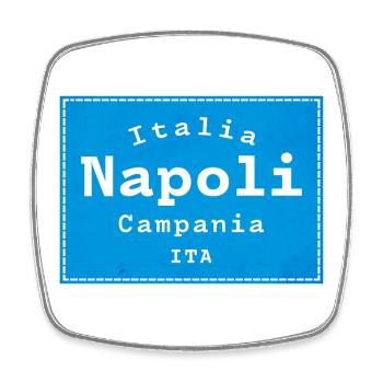 La ville bleue de Naples signe l’ITA - Magnet carré - blanc - Devant