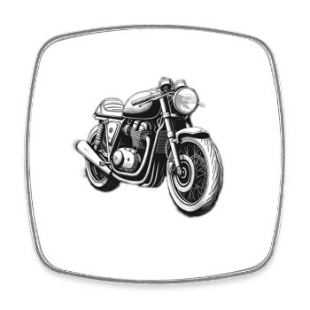Cafe Racer weiß - Viereckiger Kühlschrankmagnet - Weiß - Vorne