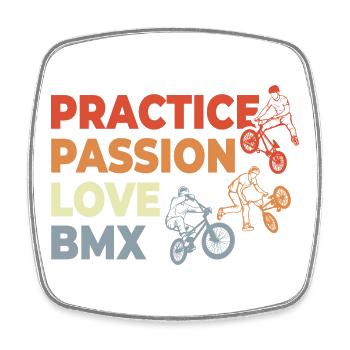 BMX Motivation - Magnet carré - blanc - Devant