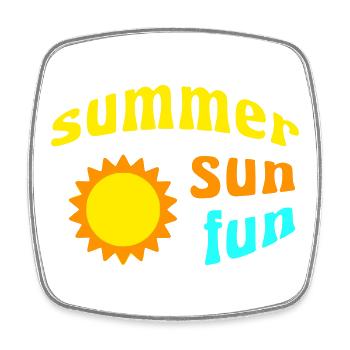 Summer Sun Fun - Square fridge magnet - white - Front