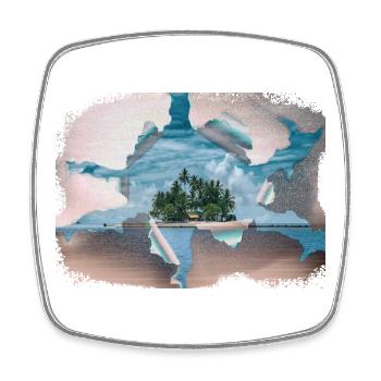 The dream of the island - Square fridge magnet - white - Front