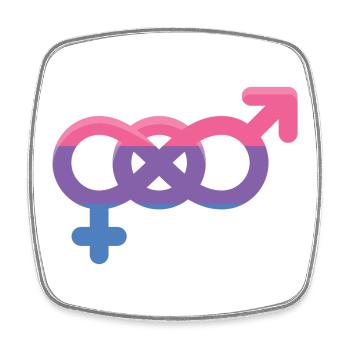 LGBTQ Pride Month - Bisexuelles Zeichen - Viereckiger Kühlschrankmagnet - Weiß - Vorne