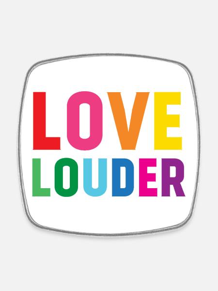 LGBTQ Pride Month - Love Louder - Square fridge magnet - white