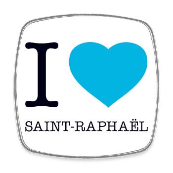 I LOVE SAINT-RAPHAEL - Viereckiger Kühlschrankmagnet - Weiß - Vorne