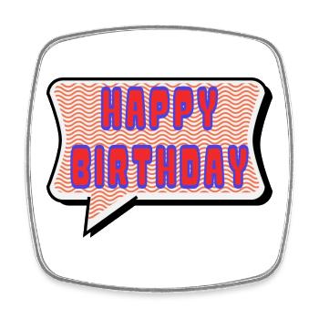 ALLES GUTE ZUM GEBURTSTAG. ALLES GUTE ZUM GEBURTSTAG. JAHRESTAG. - Viereckiger Kühlschrankmagnet - Weiß - Vorne