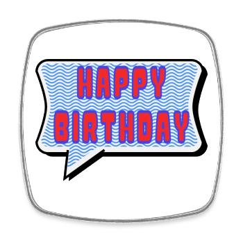 JAHRESTAG. ALLES GUTE ZUM GEBURTSTAG. ALLES GUTE ZUM GEBURTSTAG. - Viereckiger Kühlschrankmagnet - Weiß - Vorne