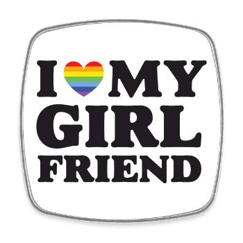 Ich liebe meine Freundin - LGBTQ - Viereckiger Kühlschrankmagnet - Weiß - Vorne